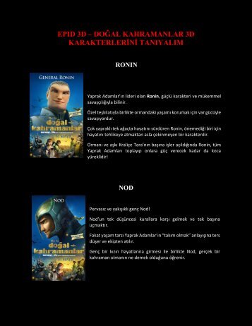 Doğal Kahramanlar Karakterleri Doğal Kahramanlar Karakterleri